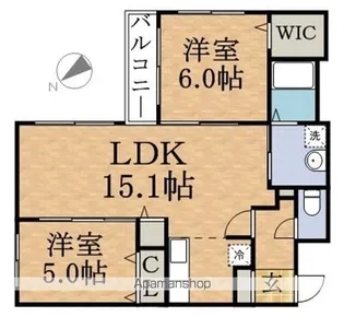 WEST VILLETTA(ウエストヴィレッタ)【3階】の間取り