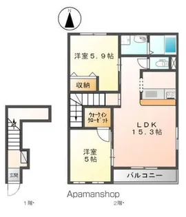 ロココ・モダン舞高【2階】の間取り