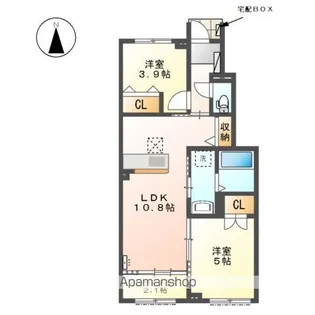 仮)弥富市平島町アパート【1階】の間取り