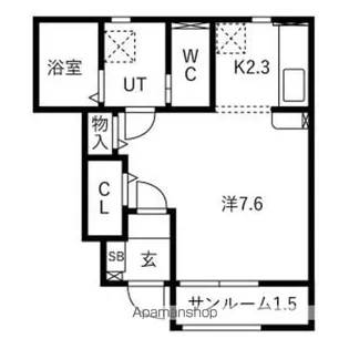 ソレイユマーレⅡ【1階】の間取り