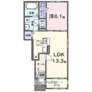 カーサ・ラッフィナートⅡ A【1階】の間取り