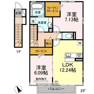 アート クレール B棟【2階】の間取り