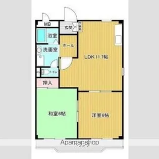 コーポ川上【1階】の間取り