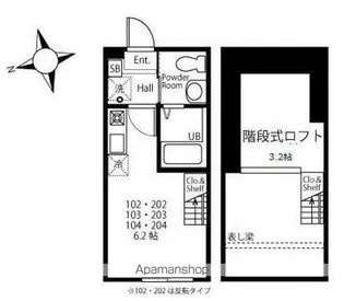 ハーミットクラブハウス境之谷ⅡA棟【1階】の間取り