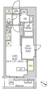 コスモグラシア新宿西早稲田【9階】の間取り