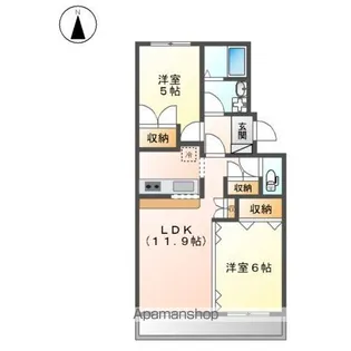 ハピネス ワールド【202号室】の間取り