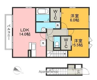 プランドール Ⅰ棟【2階】の間取り