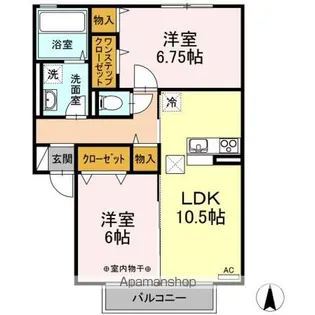 福島県郡山市菜根2丁目【アパート】の間取り