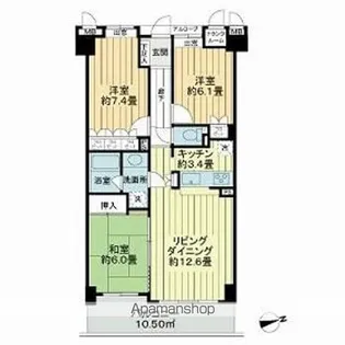 サーパス沢村【5階】の間取り