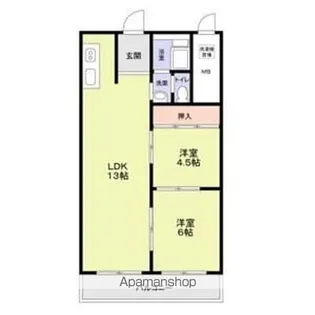 上之宮台ハイツ416号室【416号室】の間取り