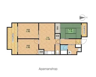 ハイツシャルマンⅡ【401号室】の間取り