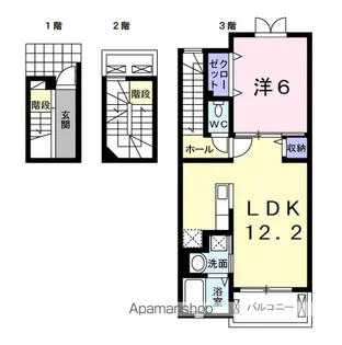 ふるーる本中山【3階】の間取り
