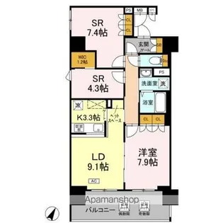 リーラ横浜川和町【5階】の間取り