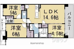 シエリア京都二条【309号室】の間取り