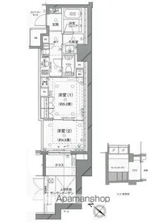 ピアース乃木坂【4号室】の間取り