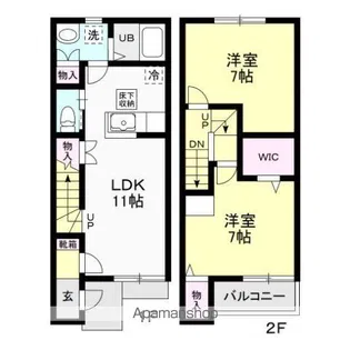 クラシード1ー1【105号室】の間取り