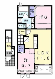 ベルコート高針B【2階】の間取り
