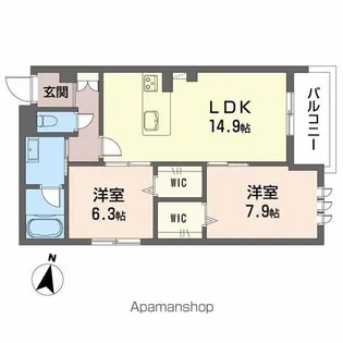 シャーメゾン セレーノ ベフ【2階】の間取り
