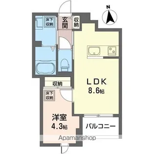 ロータス下北沢【103号室】の間取り