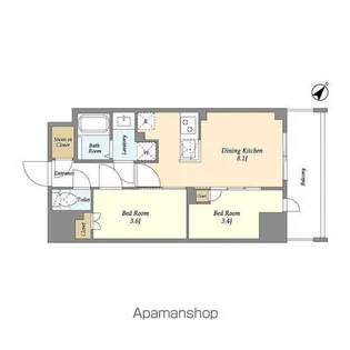 AUGUSTA RESIDENCE 新小岩【12階】の間取り