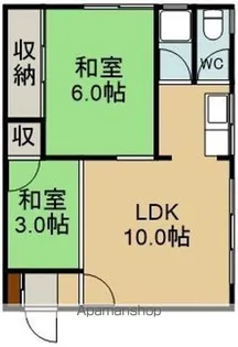多田アパート(タダアパート)【2F右号室】の間取り