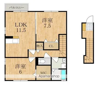 ハイツメビウスA棟【2階】の間取り