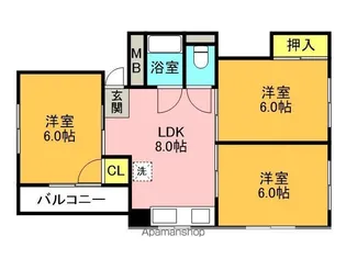 グリーンハイツ伊丹【2階】の間取り