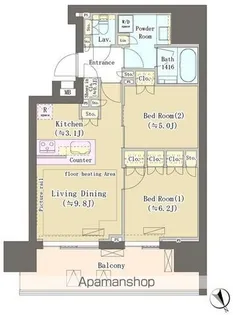 ザ・パークハウス渋谷美竹【3階】の間取り