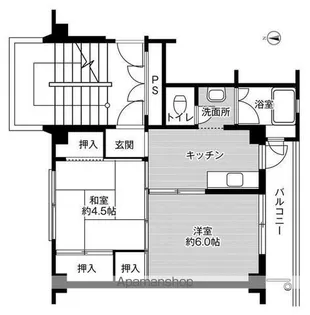 ビレッジハウス関ヶ丘第二4号棟【104号室】の間取り