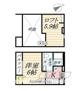 アレーゼ本大久保【1階】の間取り