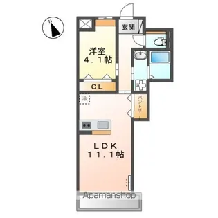 ウエストウイング6【2階】の間取り