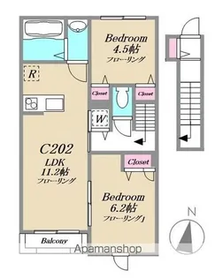 IHANA GARDEN【C202号室】の間取り