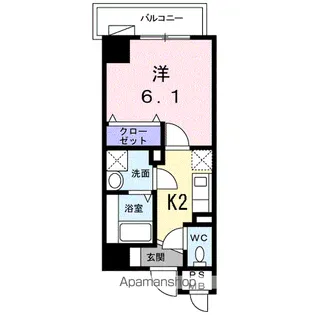 笹山ハイツ【6階】の間取り