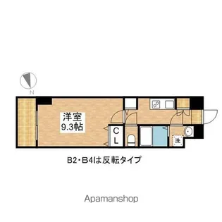 プリフェラブル栄【9階】の間取り