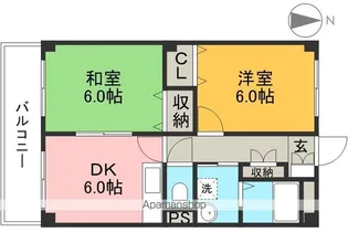 ベルジュ西久万【1階】の間取り