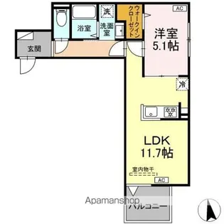 1LDKの間取り画像