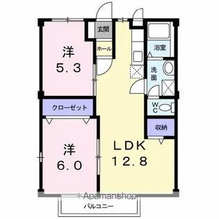 マリンシティSHIODA B【1階】の間取り