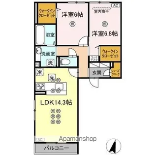 ガーデン ラピッズ【1階】の間取り