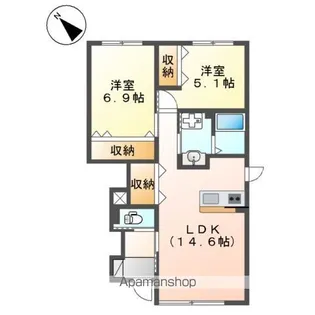 LE CHIEN【1階】の間取り