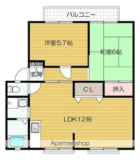 灰塚パークサイドビレッジ【102号室号室】の間取り