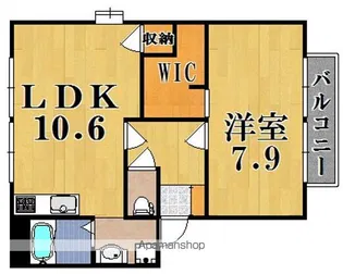 メルベーユ朱雀B【2階】の間取り