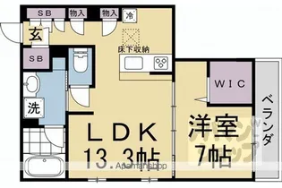 シャーメゾン御所一条【101号室】の間取り