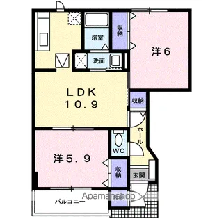 ラルジュⅠ【1階】の間取り