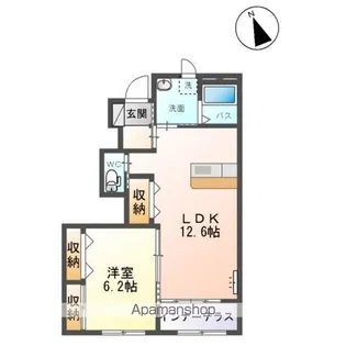 黒岩アパート【1階】の間取り