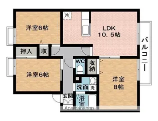 ウィンディア,エスポワールA【2階】の間取り