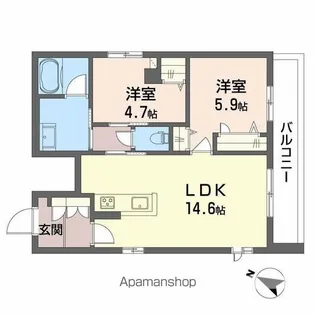 SHAMAISON AMY【203号室】の間取り