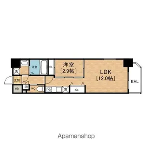 ラ・フォルム本町ウエスト【4階】の間取り