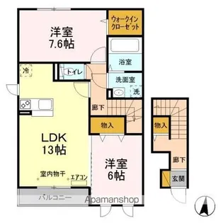 2LDKの間取り画像