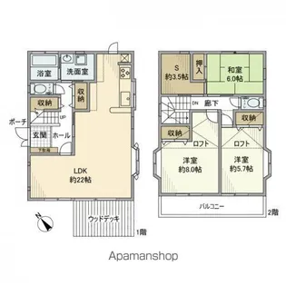 千葉県松戸市横須賀2丁目【一戸建】の間取り