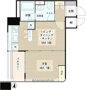 ソシア千歳烏山【3階】の間取り